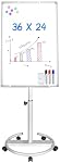 Mobile Whiteboard – 36 x 24 inches Portable Magnetic Dry Erase Board Stand Easel White Board Dry Erase Easel Standing Board with Flipchart Hooks (White)