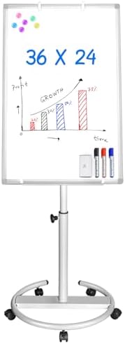 maxtekMobile Whiteboard – 36 x 24 inches Portable Magnetic Dry Erase Board