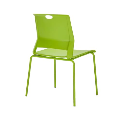 Image of Stackable Chairs Set of 4, Office Waiting Room Chair Plastic Seat, Green Stacking Chairs with Sturdy Metal Legs, Guest Chair for Conference Rooms, Churches, Living Rooms, Classrooms(Green).