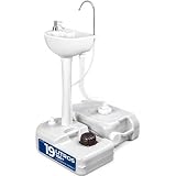 SereneLife lavamanos portatil, Lavabo, Camping, Fregadero, Dispensador de jabon, Porta toallas, Exteriores, Actividades al aire libre, Tanque de agua, Ruedas