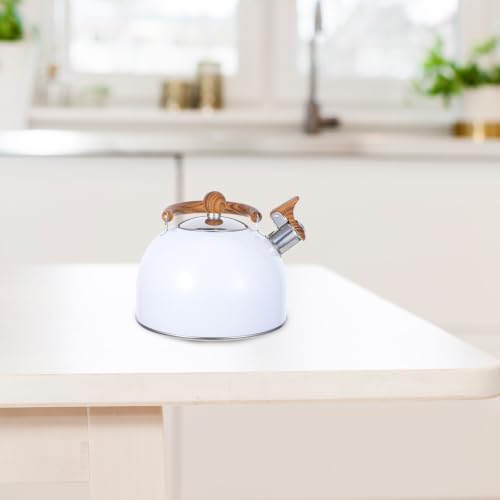 Hervidor de silbato de acero inoxidable blanco de 2.5 litros para cocinas modernas 8