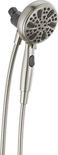 Delta Faucet 6-Spray SureDock Magnetic Shower Head with Handheld Spray, Brushed Nickel Shower Head with Hose, Showerheads & Handheld Showers, MagnaTite Docking, Stainless 75609SN
