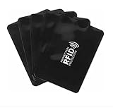 kit Com 5 Porta Cartão Anti Fraude Por Compra Por Aproximação Contactless Anti RFID/NFC Trava Sinal De Transmissão (PRETO)