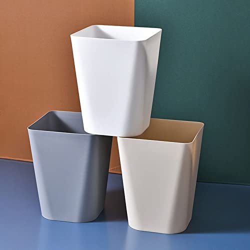 Rejomiik Small Trash Can, 1.6 Gallon Plastic Slim Waste Basket Garbage Can Container Bin For Bathroom, Office, Bedroom, Kitchen, Home, Kids Rooms, Square, Grey #TOP6