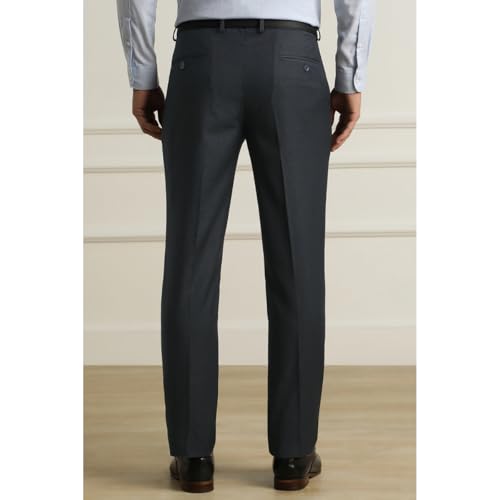 Image of Van Heusen Mid Rise Checkered Formal Trouser for Men|Regular Fit Formal Pants |Stretchable Waist|