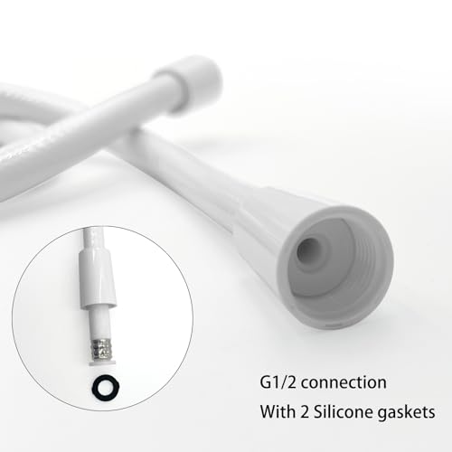 Image of Replacement Shower Hose for RV Camper 6in Flexible & Kink-Free Heavy Duty PVC Lead-Free White