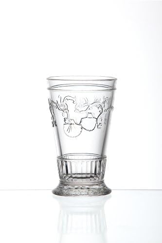 La Rochere Versailles Glass Set of 6 – Classic French Double Old Fashioned Glasses with Shell & Flower Motif – Elegant Tall Glass Tumblers for Cocktails, Ice Tea & Entertaining (11.5 Oz) - Thumbnail 2