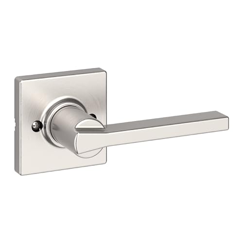 Image of Kwikset Casey Dummy Door Handle, Single Sided Lever for Closets, French Double Doors, and Pantry, Satin Nickel Non-Turning Reversible Interior Push /Pull Lever, with Microban Protection (Pack of 12)