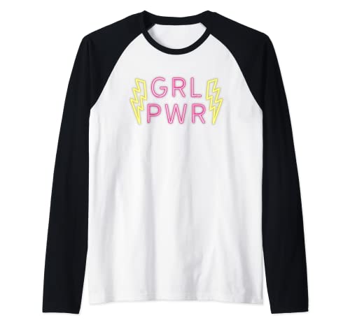 GRL PWR - Girl Power Maglia con Maniche Raglan