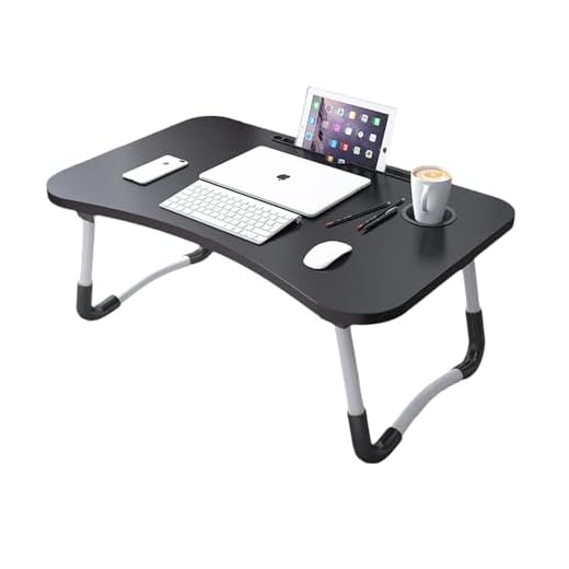 Mesa de Ordenador portátil para Cama y sofá, Soporte para Ordenador portátil, Soporte Vaso Mesa Plegable, portátil, Bandeja de Desayuno Mesa de Cama multifunción (Soporte-N)