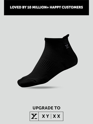 XYXX Mens Intellieaze Ankle-Length Socks 2-Pack, Icy Grey+Pitch Black - Image 5