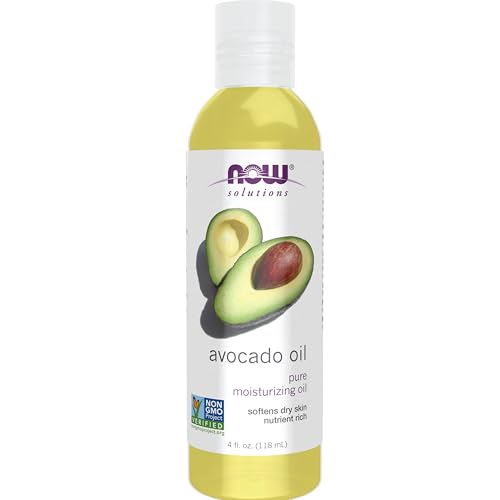 NOW Foods Solutions, Avocado Oil, 100% Pure Moisturizing Oil, Nutrient Rich and Hydrating, 4-Ounce