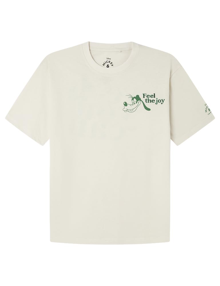 SPRINGFIELD Men's T-Shirt, White Print, L