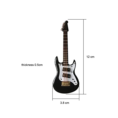 ALANO Mini guitare miniature noire de 12 cm - Les Beatles, Paul McCartney, John Lennon, RIngo Starr, George Harrison ALANO Mini guitare miniature noire de 12 cm – Image 5