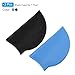 PATIKIL Silicone Swim Cap, 2 Pcs Waterproof Swimming Hat Non-Slip Adult Swimming Caps for Women and Men Swim Training Racing, Black & Lake Blue