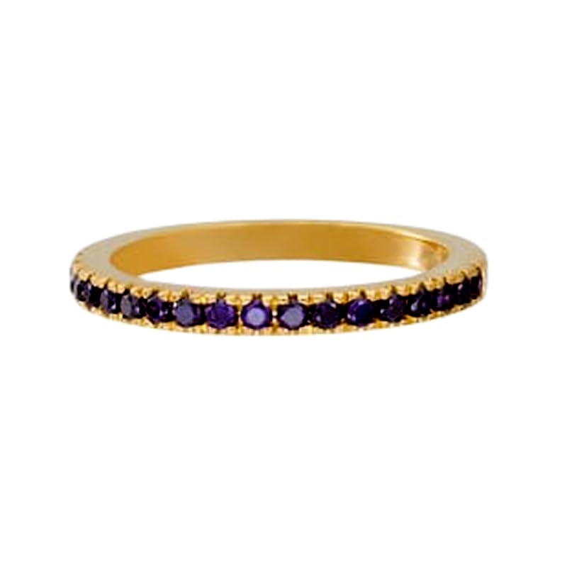 Bague éternité améthyste naturelle et or 925 argent haut de gamme
