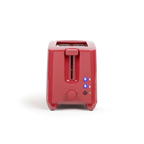 Livoo – Grille-pain 2 fentes DOD162N – 650-750W, 3 fonctions, 7 niveaux, ramasse miette amovible, Rouge Chili – Image 3