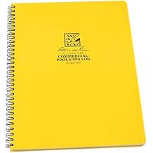 Rite In The Rain Weatherproof Side Spiral Notebook, 8.5" x 11", Yellow Cover, Commerical Pool & Spa Maintenance Log No. 425-MX