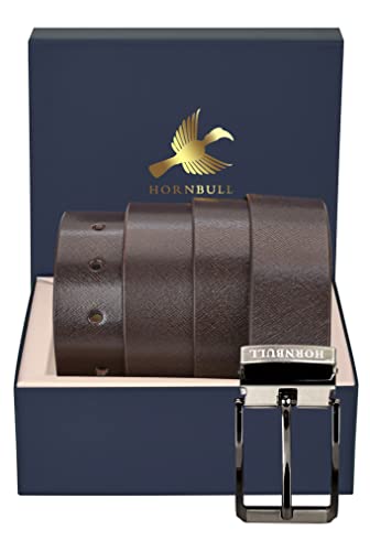 Image of HORNBULL Alan Mens Leather Belt | Brown Leather Belt For Men | Formal Mens Leather Belt