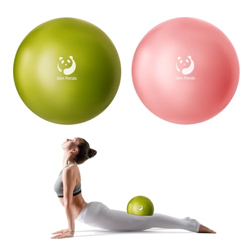 Image of Slim Panda Pilates Ball, 9 Inch Small Exercise Ball, Anti Burst Mini Yoga Ball for Stability, Workout, Barre, Core Strength, Physical Therapy, Balance, Stretching