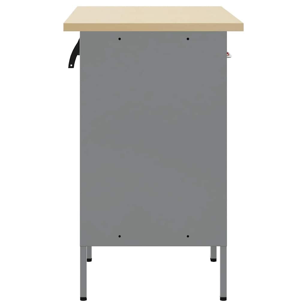Mobile da lavoro, 2 pezzi, rosso e grigio, 100 x 55 x 85 cm, banco da lavoro, garage, tavolo da lavoro, fai da te, per officina, capannone, casa -B