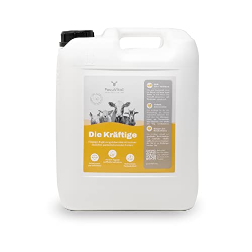PecuVital DIE KRÄFTIGE - Ergänzungsfuttermittel gegen Ketose [hochverträglich] 10 L Verbesserung der Milchleistung - Melasse, weißer & brauner Spezialzucker & Energie für geschwächte Milchkühe