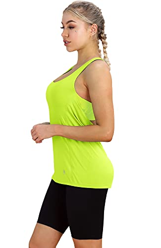 Image of icyzone Women's Open Back Workout Athletic Yoga Tank Tops with Built in Bra