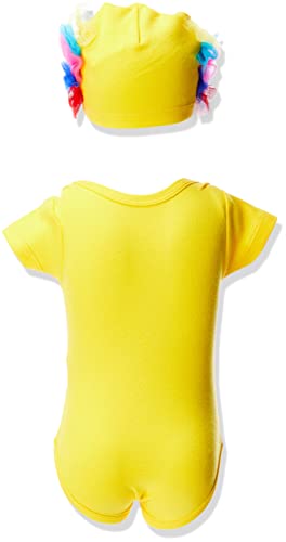Fantasia Body Palhaço Bebe 911428 P-3 meses, Sulamericana Fantasias, Amarelo/Vermelho/Azul
