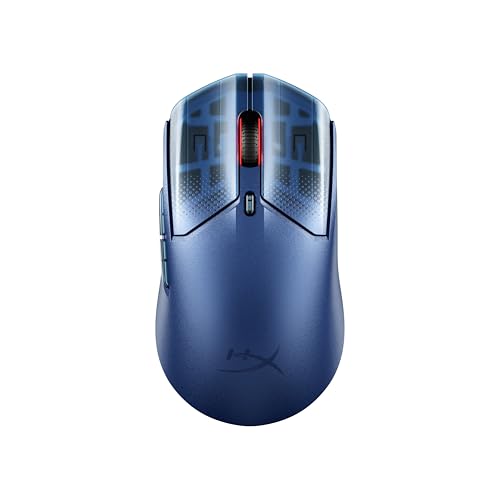 HyperX Pulsefire Haste 2 S Wireless, Souris Gaming sans Fil Ultra Légère 64 g, Coque en Alliage de Magnésium, Capteur HyperX 26K Jusqu’à 26 000 DPI, Autonomie Jusqu’à 120h, Patins en Verre, Bleu
