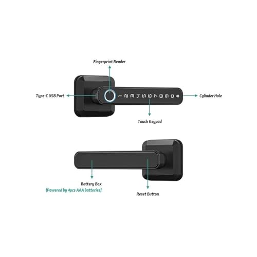 Serrure intelligente à empreintes digitales et code pour porte en argent - 4