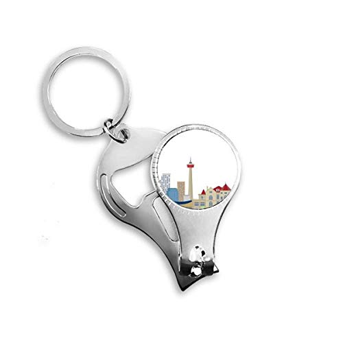 Canada Landmark and City TV Tower Nail Nipper Ring Key Chain Bottle Opener Clipper