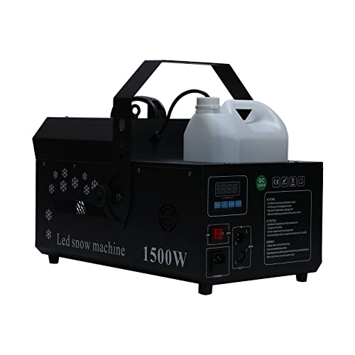 Eapmic 3 in 1 Wireless Remote Control DMX Snow Machine, 1500W 12 RGB LED Snow Maker Machine Outdoors...
