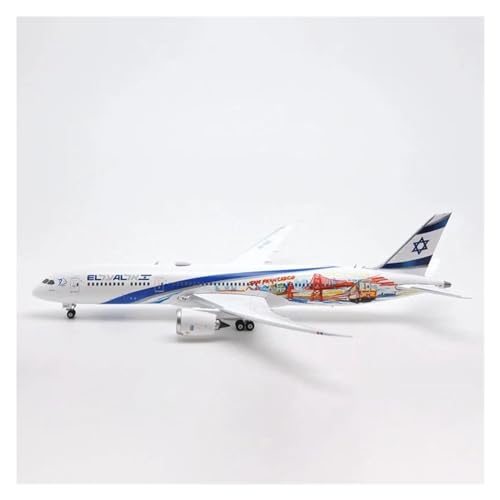 Modelo de avión B787-9 EL AL réplica vintage escala 1:400 regalo coleccionistas