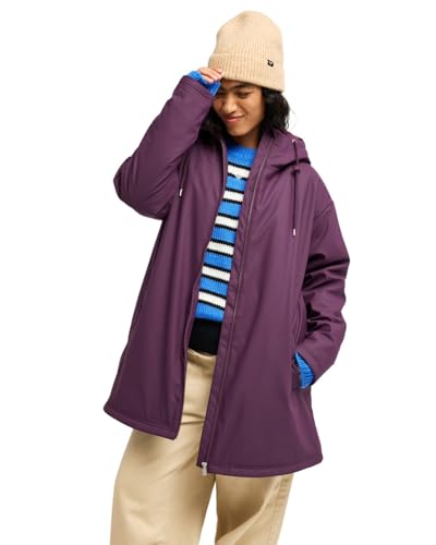 Chaqueta Roxy Rain Road con forro polar térmico y cremallera frontal para mujer