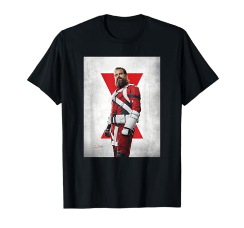 T-shirt Marvel Black Widow Red Guardian en coton premium avec motif graphique haute définition