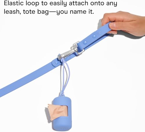 Image of Wild One Dog Poop Bag Holder and Dispenser with Leash Attachment, Leak Proof, Easy Twist Top for Refills, Includes 1 Box Of Bags, Orchid