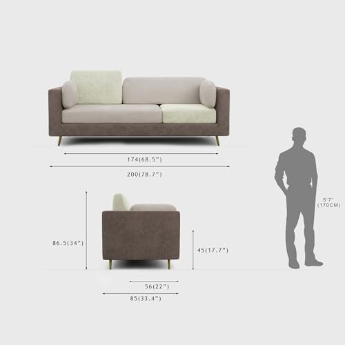Image of Nuvola Premium Latex Fabric Sofa | 3, 4 & 5 Seater Options | 2 & 3-Toned Variants | Ultra-Soft Deep Seating Comfort | Modern Living Room Sofa | 3-Year Warranty