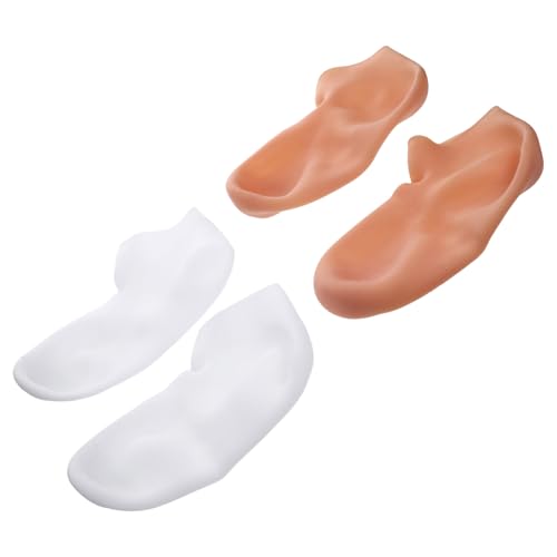 TOPPERFUN 2 pares Calcetines Exfoliantes para Pies Xl Hidratantes y Elásticos para Spa Cubre Pies Antiagrietamiento y Cuidado Femenino Reutilizables y Suaves para Piel Seca