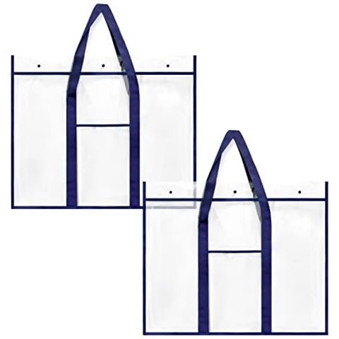 2 Pack Bulletin Board Poster Art PVC Storage Pocket Chart with Accessories’ Pocket (30.5" x 24.8") Cover