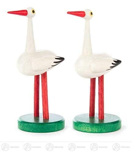 Drewniane zwierzątko para bociana biała wysokość = 7 cm NOWOŚĆ Rudawy miniaturowa figurka drewniana figurka kolekcjonerska