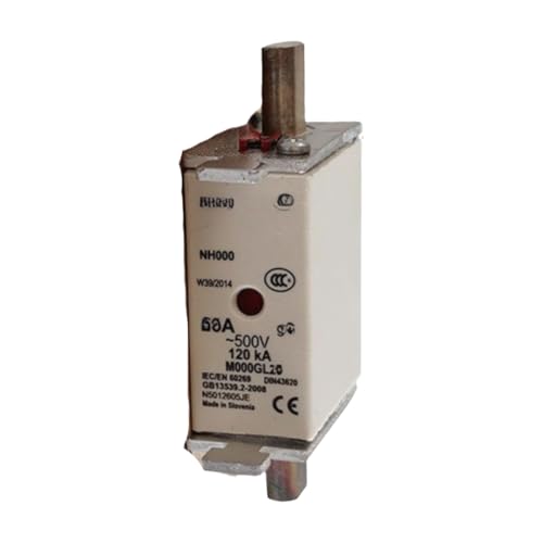 Fusible NH000 500V 16A con alta capacidad de ruptura contra sobretensiones y cortocircuitos