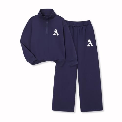 Image of Cakaner Boys Color Block Button Down Shirt and Jogger Pants Button Up Sweatsuits Sets (Size: 5-12T)