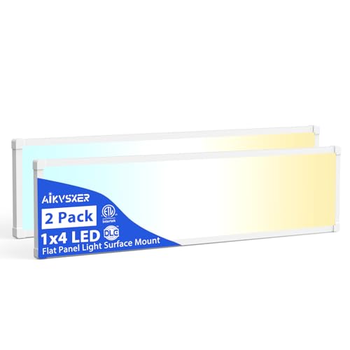 Image of AIKVSXER 2Pack 1x4 LED Flat Panel Light, 6500LM Ultra-Bright, 30-50W White