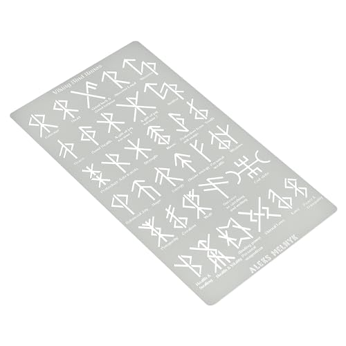 Aleks Melnyk No.412 Metal Stencil, Viking Bind Runes Generator, Bindrune, Ancient Alphabet, Sigil Magic Alphabet 1 PC, Letter Template for Wood Burning, Pyrography, Wicca Stencil, Bookmark