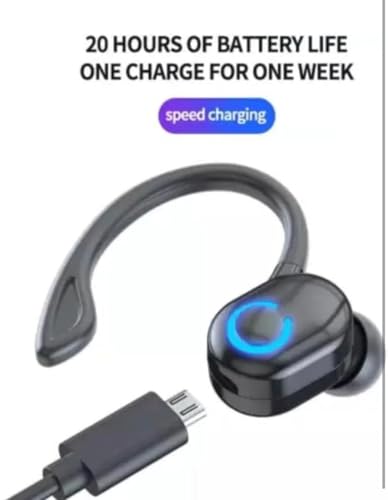 Image of Wireless Single Ear Headset | Bluetooth Earhook Earbud |Clear Calls | Comfortable Secure Fit | Driving Office Business Use | Lightweight Design | Long Battery Performance