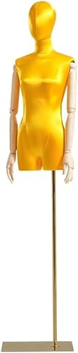 SUNMME Mannequin de présentation de Corps féminin, Buste, vitrine, Bijoux Fantaisie, Plastique, Hauteur réglable, Base Jaune et Argent (Base Jaune et Or) SUNMME Mannequin de présentation de Corps féminin, Buste, vitrine, Bijoux Fantaisie, Plastique, Hauteur réglable, Base Jaune et Argent (Base Jaune et Or)