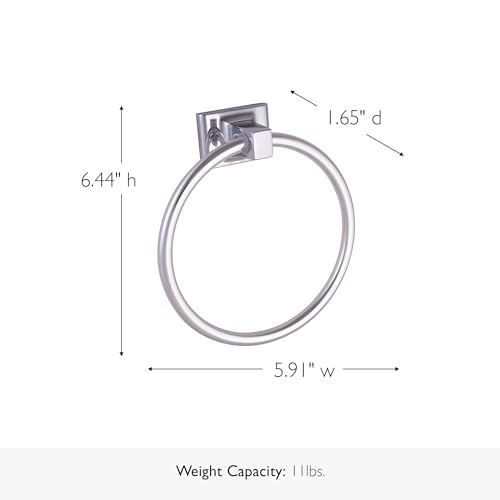 Image of Design House Millbridge 4 Piece Bathroom Accessory Set, Towel Bar, Robe Hook, Toilet Paper Holder, Towel Ring, Easy Installation, Polished Chrome, 25.81 in L x 1.97 in W x 6.44 in H, Item 534628