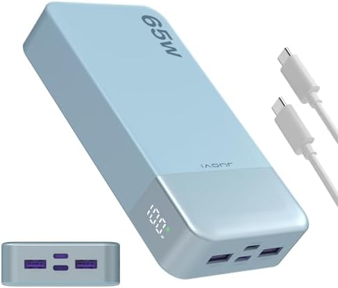 JUOVI Portable Charger 65W Power Bank 20000mAh Compact USB C Lapt...