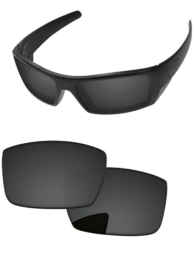 PapaViva Replacement Lenses for Oakley Gascan OO9014 60mm Sunglass Solid Black Non-polarized
