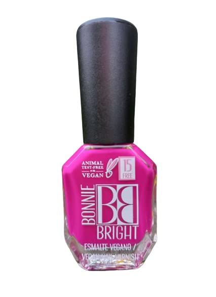 Bonnie Bright Esmalte Uñas Vegano Buganvilla 12 ml | Tono Magenta | Pintauñas Natural 15-free Certificación PETA | Sin necesidad de base | Apto para Alérgicos y Pacientes Oncológicos